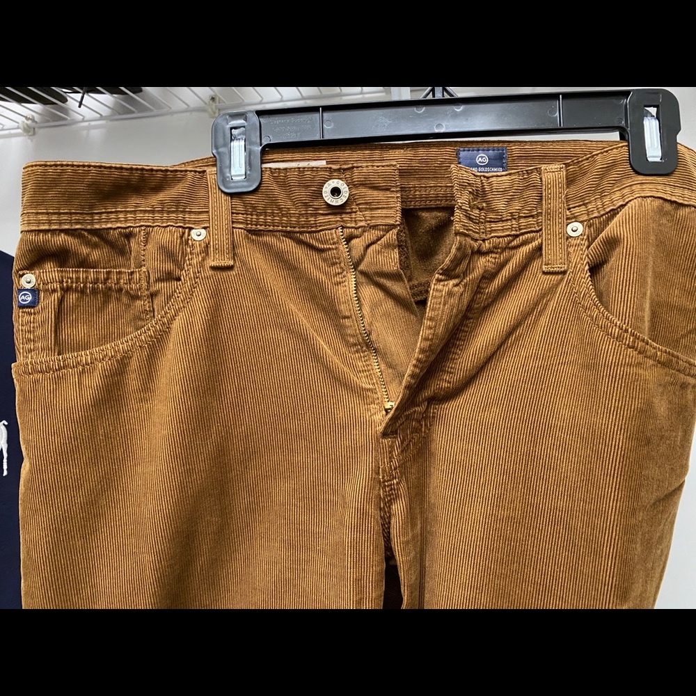 AG Mens Classic Straight-leg Brown Corduroys Sz 34